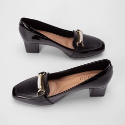 Scarpin Beira Rio Detalhe Strass Preto