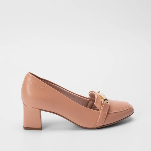 Scarpin Beira Rio Detalhe Strass Nude