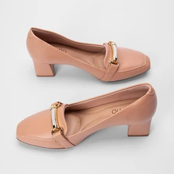 Scarpin Beira Rio Detalhe Strass Nude