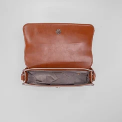 Bolsa Baguete Gabriela Alça Dupla Geométrico Bege & Marrom