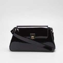 Bolsa Baguete Gabriela Verniz Preto