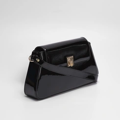 Bolsa Baguete Gabriela Verniz Preto