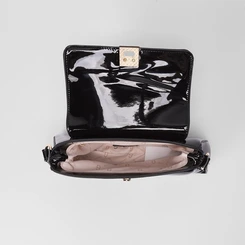 Bolsa Baguete Gabriela Verniz Preto