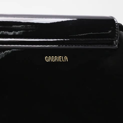 Bolsa Baguete Gabriela Verniz Preto