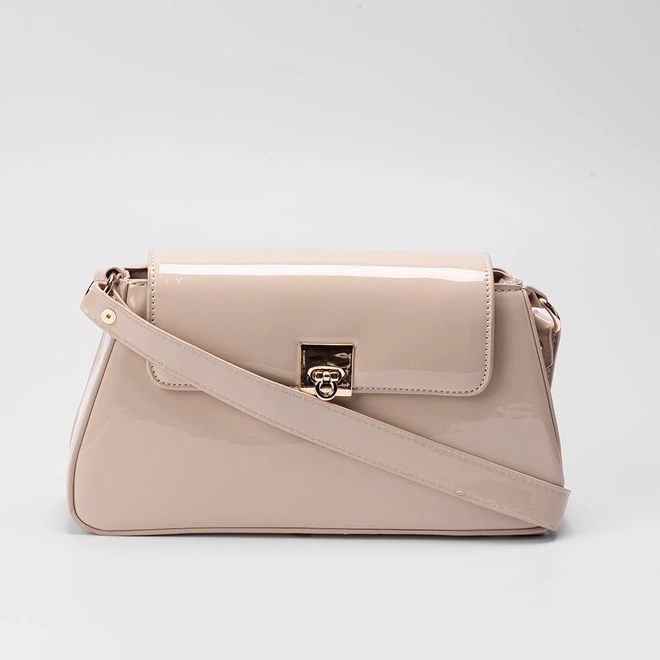 Bolsa Baguete Gabriela Verniz Nude