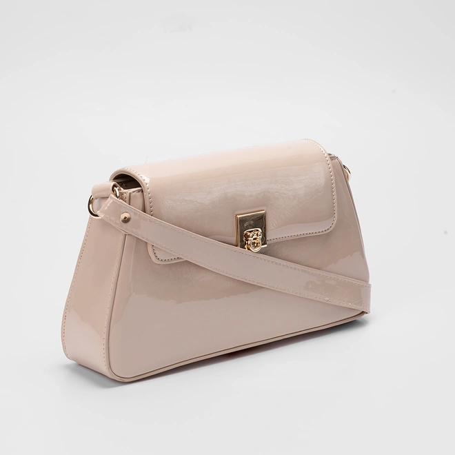 Bolsa Baguete Gabriela Verniz Nude