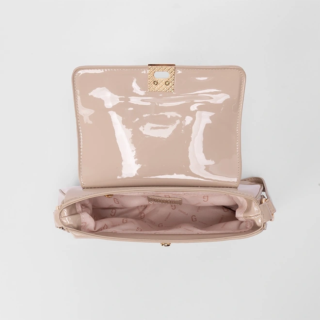 Bolsa Baguete Gabriela Verniz Nude