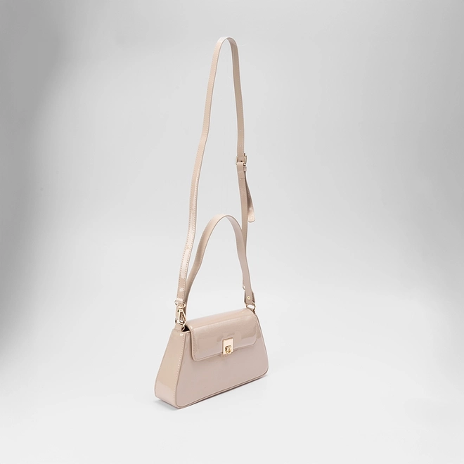 Bolsa Baguete Gabriela Verniz Nude