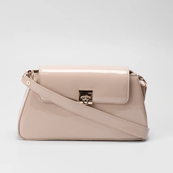 Bolsa Baguete Gabriela Verniz Nude