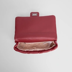 Bolsa Satchel Gabriela Matelassê Detalhe Corrente Vinho