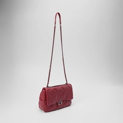 Bolsa Satchel Gabriela Matelassê Detalhe Corrente Vinho