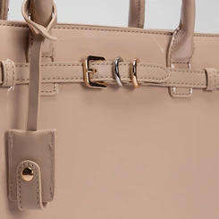 Bolsa Satchel Gabriela Verniz Detalhe Fivela Nude