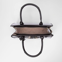 Bolsa Satchel Gabriela Verniz Detalhe Fivela Preto