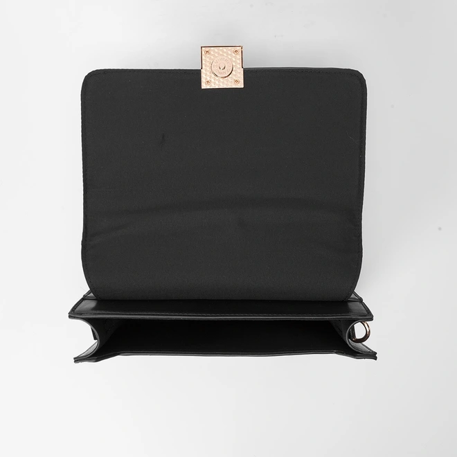 Bolsa Satchel Gabriela Suede Detalhe Lapela Preto