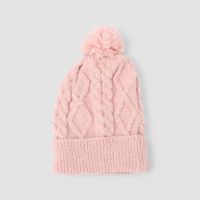 Touca Gorro STZ Pompom Tricô Rosa