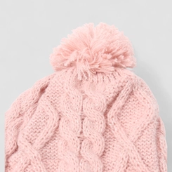 Touca Gorro STZ Pompom Tricô Rosa