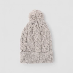 Touca Gorro STZ Pompom Tricô Cinza