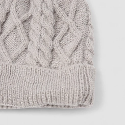 Touca Gorro STZ Pompom Tricô Cinza