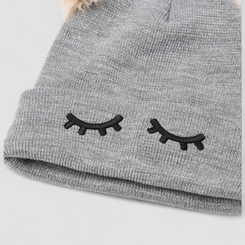 Touca Gorro STZ Cílius Pompons Cinza