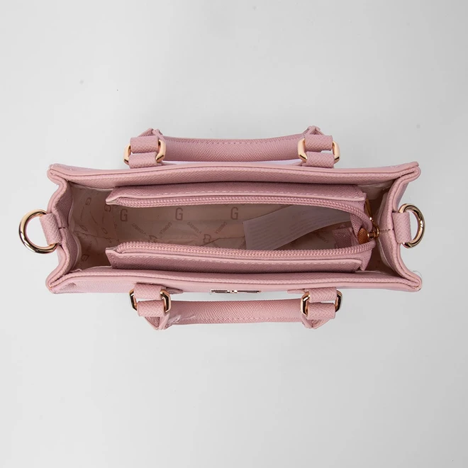 Bolsa Satchel Gabriela Pequena Transversal Essenciais Rosa