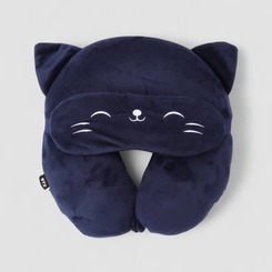 Almofada De Pescoço STZ Máscara Gato Azul Marinho
