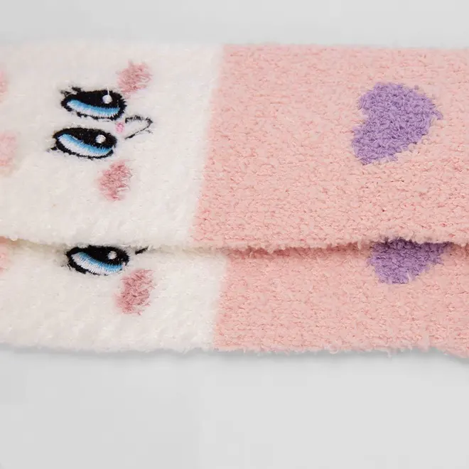 Meia De Inverno Cano Alto Infantil STZ 27-33 Coelhinho Rosa