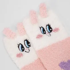 Meia De Inverno Cano Alto Infantil STZ 27-33 Coelhinho Rosa