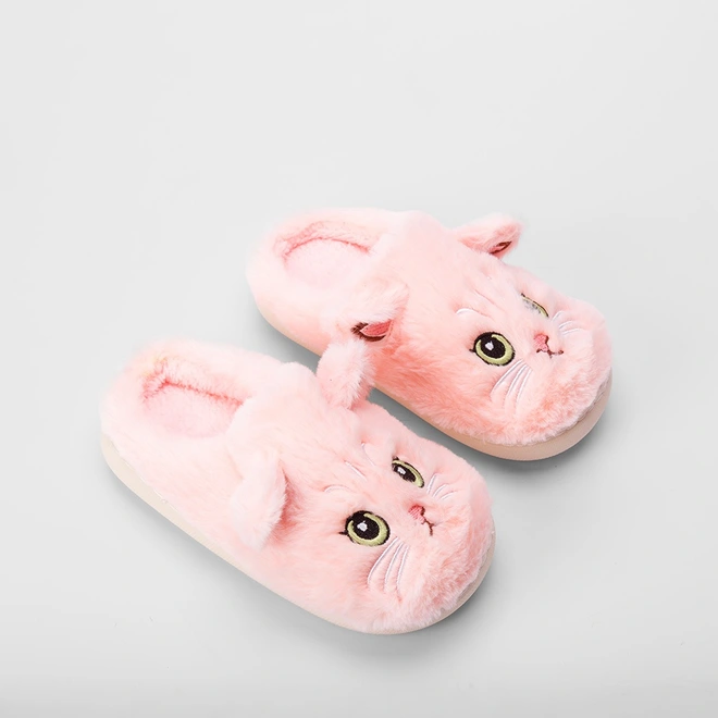 Pantufa Aberta Infantil Stz Bordado Gato Rosa