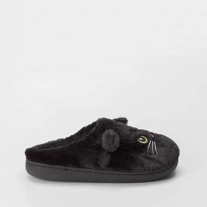 Pantufa Aberta Stz Bordado Gato Preto