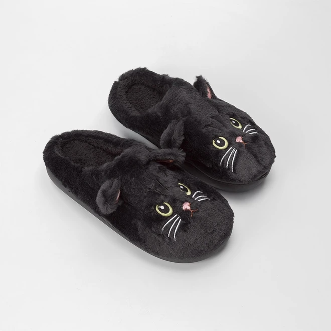Pantufa Aberta Stz Bordado Gato Preto