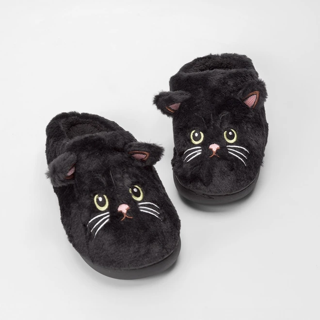 Pantufa Aberta Stz Bordado Gato Preto