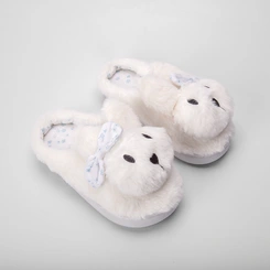 Pantufa Aberta Infantil Stz Coelho Branco
