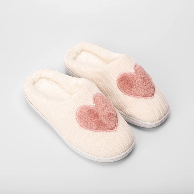 Pantufa Aberta Stz Cotele Coração Off White