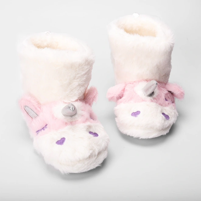 Pantufa Botinha Infantil Stz Unicórnio Branco