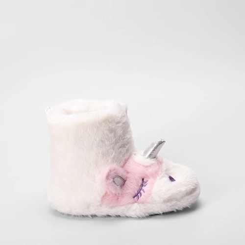 Pantufa Botinha Infantil Stz Unicórnio Branco
