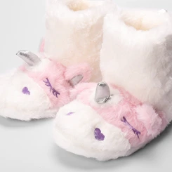 Pantufa Botinha Infantil Stz Unicórnio Branco