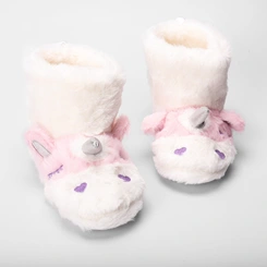 Pantufa Botinha Infantil Stz Unicórnio Branco