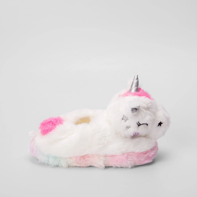 Pantufa Fechada Infantil Stz Unicórnio Branco