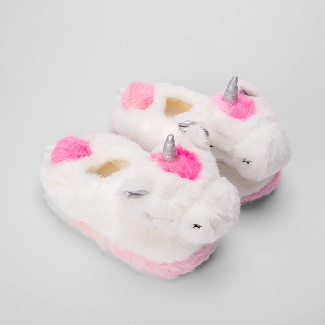 Pantufa Fechada Infantil Stz Unicórnio Branco