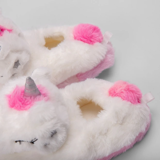 Pantufa Fechada Infantil Stz Unicórnio Branco