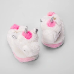 Pantufa Fechada Infantil Stz Unicórnio Branco