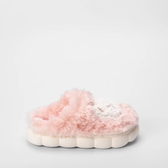 Pantufa Aberta Infantil Stz Bordado Urso Rosa