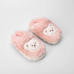 Pantufa Aberta Infantil Stz Bordado Urso Rosa