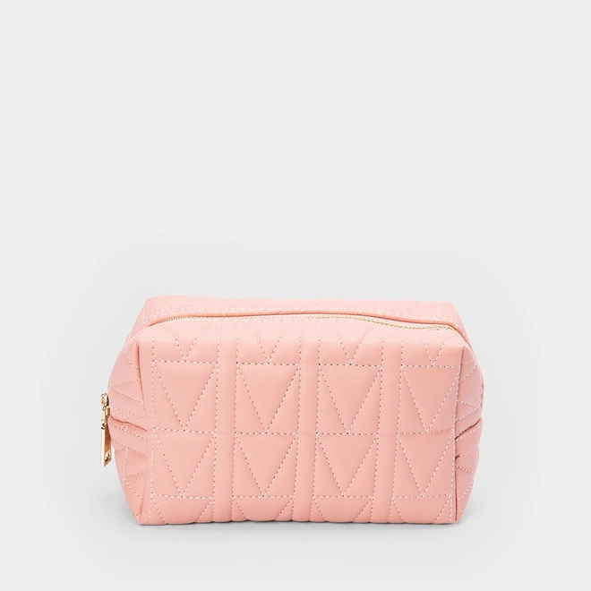 Necessaire Gabriela Retangular Matelassê Rosa
