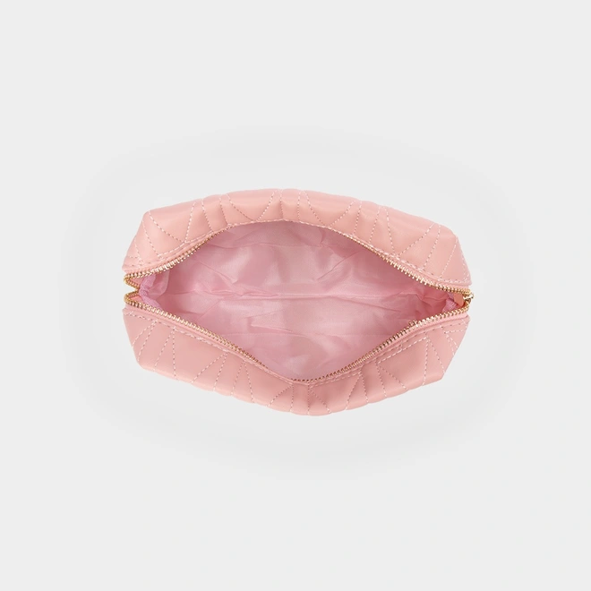 Necessaire Gabriela Retangular Matelassê Rosa
