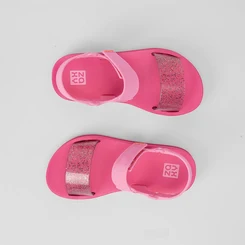 Sandália Papete Infantil Zaxy Way Tira Contato Glitter Rosa