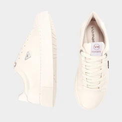 Tênis Casual Feminino Via Marte Detalhe Strass Bege