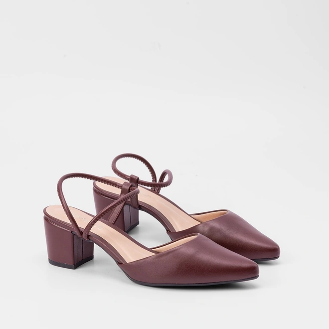 Scarpin Slingback Feminino Penélope Salto Médio Vinho