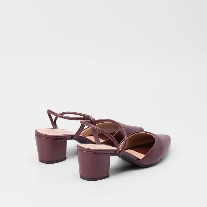 Scarpin Slingback Feminino Penélope Salto Médio Vinho