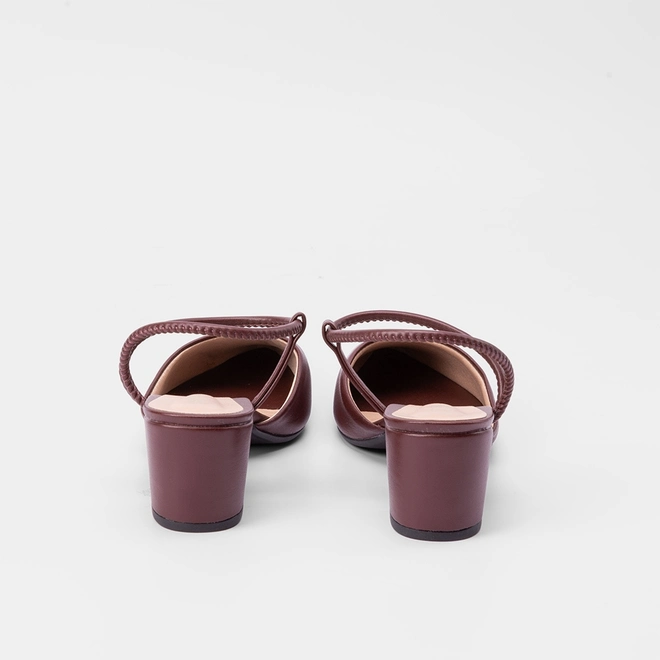Scarpin Slingback Feminino Penélope Salto Médio Vinho